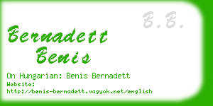 bernadett benis business card